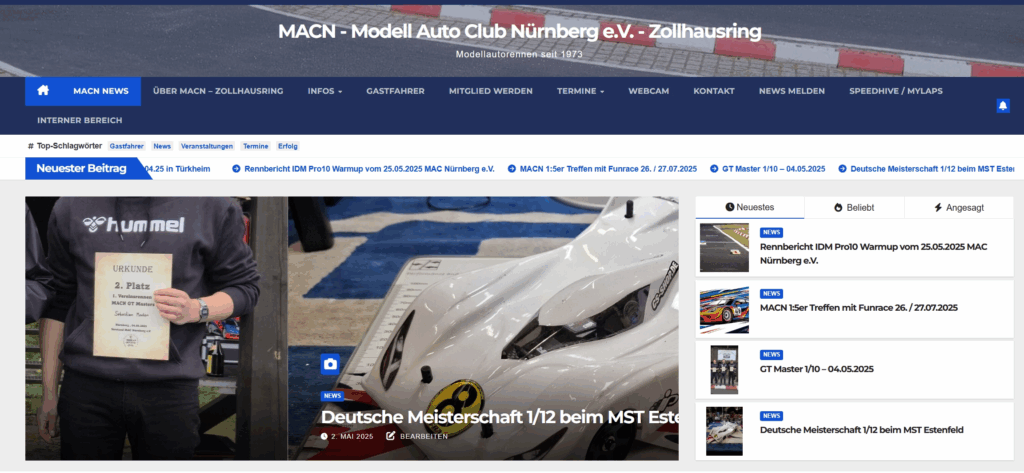 Webseite für Vereine - MACN Zollhausring